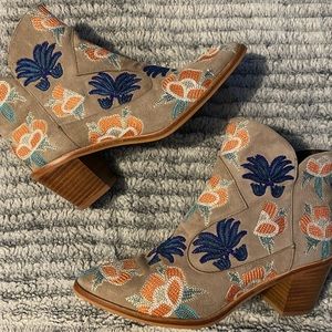 Floral Embroidered Booties